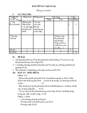 Ngữ văn 8 - Bài viêt số 3 (tiết 55 - 56)